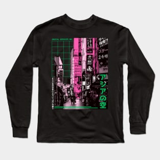 Japanese Neon City Night Long Sleeve T-Shirt